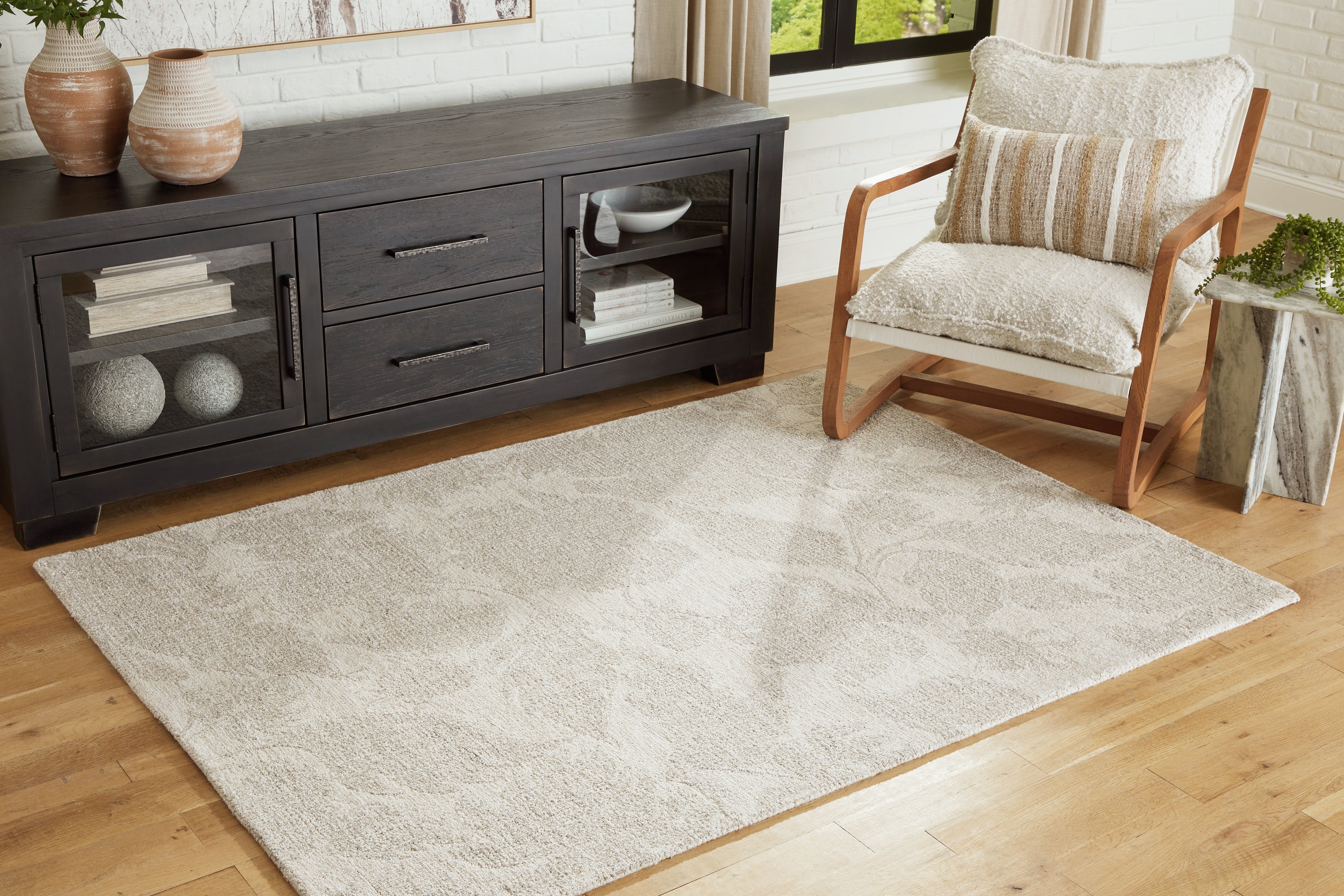 Luxury Living Gallery - Ashley Furniture - Chadess Rug - 5' x 7' Rug / Linen/Taupe - R406362