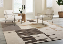 Luxury Living Gallery - Ashley Furniture - Kencher Rug - 10' x 14' Rug / Beige/Brown - R406820