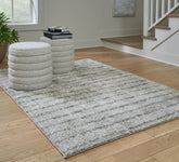 Luxury Living Gallery - Ashley Furniture - Laddway Rug - 5' x 7' Rug / Cream/Green - R406882
