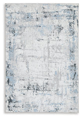 Luxury Living Gallery - Ashley Furniture - Emertonly Rug - 8' x 10' Washable Rug / Blue/White/Gray - R406981