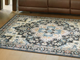 Luxury Living Gallery - Ashley Furniture - Leningston Rug - 8' x 10' Washable Rug / Black/Cream/Blue - R407061
