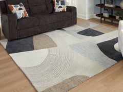 Luxury Living Gallery - Ashley Furniture - Edrickhill Rug - 5' x 7' Rug / Grayish Teal/Taupe/Cream - R407122