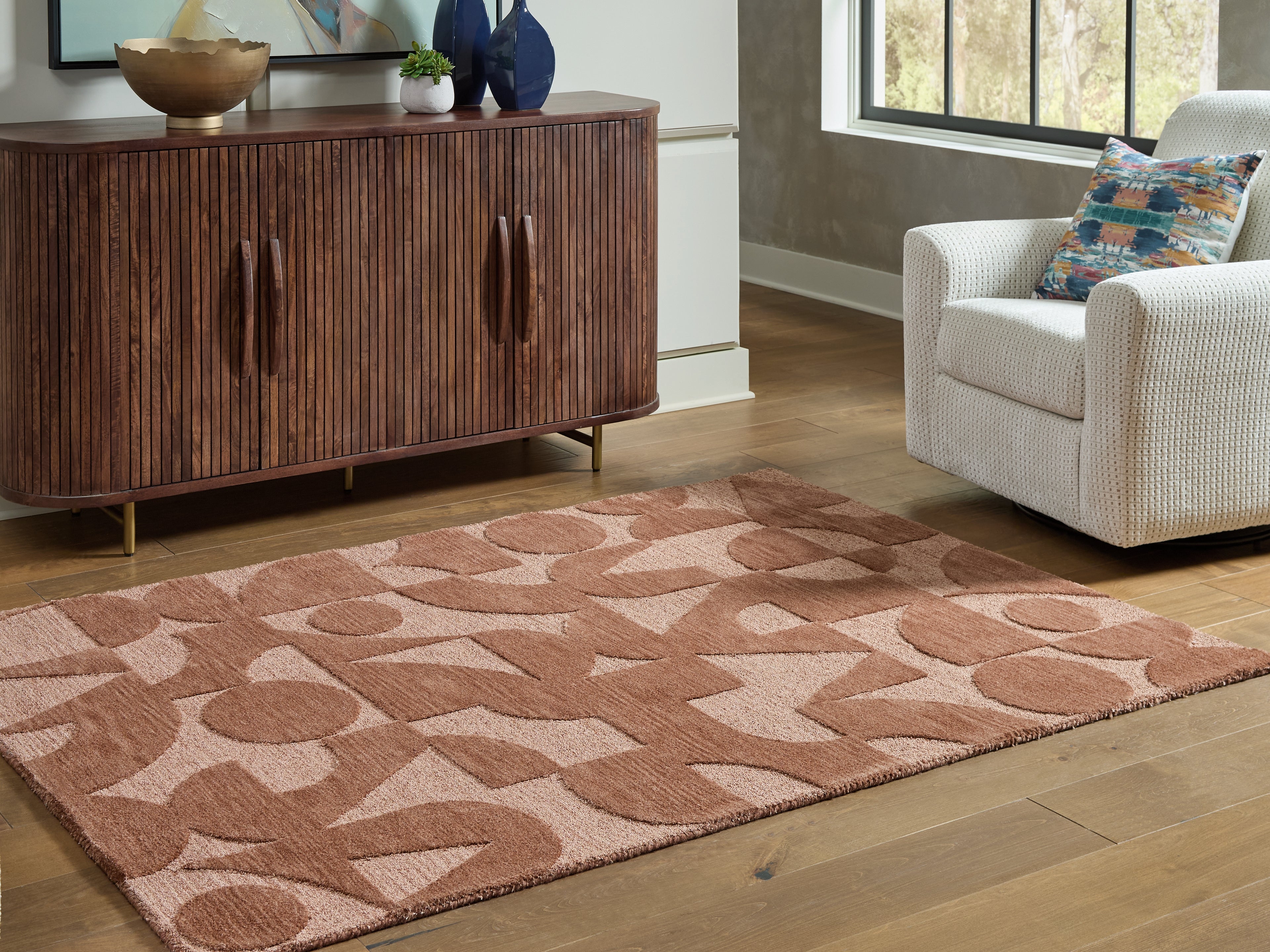 Luxury Living Gallery - Ashley Furniture - Perrenton Rug - 8' x 10' Rug / Clay - R407201