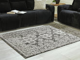 Luxury Living Gallery - Ashley Furniture - Glennisman Rug - Large Rug / Black/Gray/Ivory - R407271