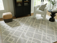 Luxury Living Gallery - Ashley Furniture - Unawick Rug - Large Rug / Gray/Ivory - R407331
