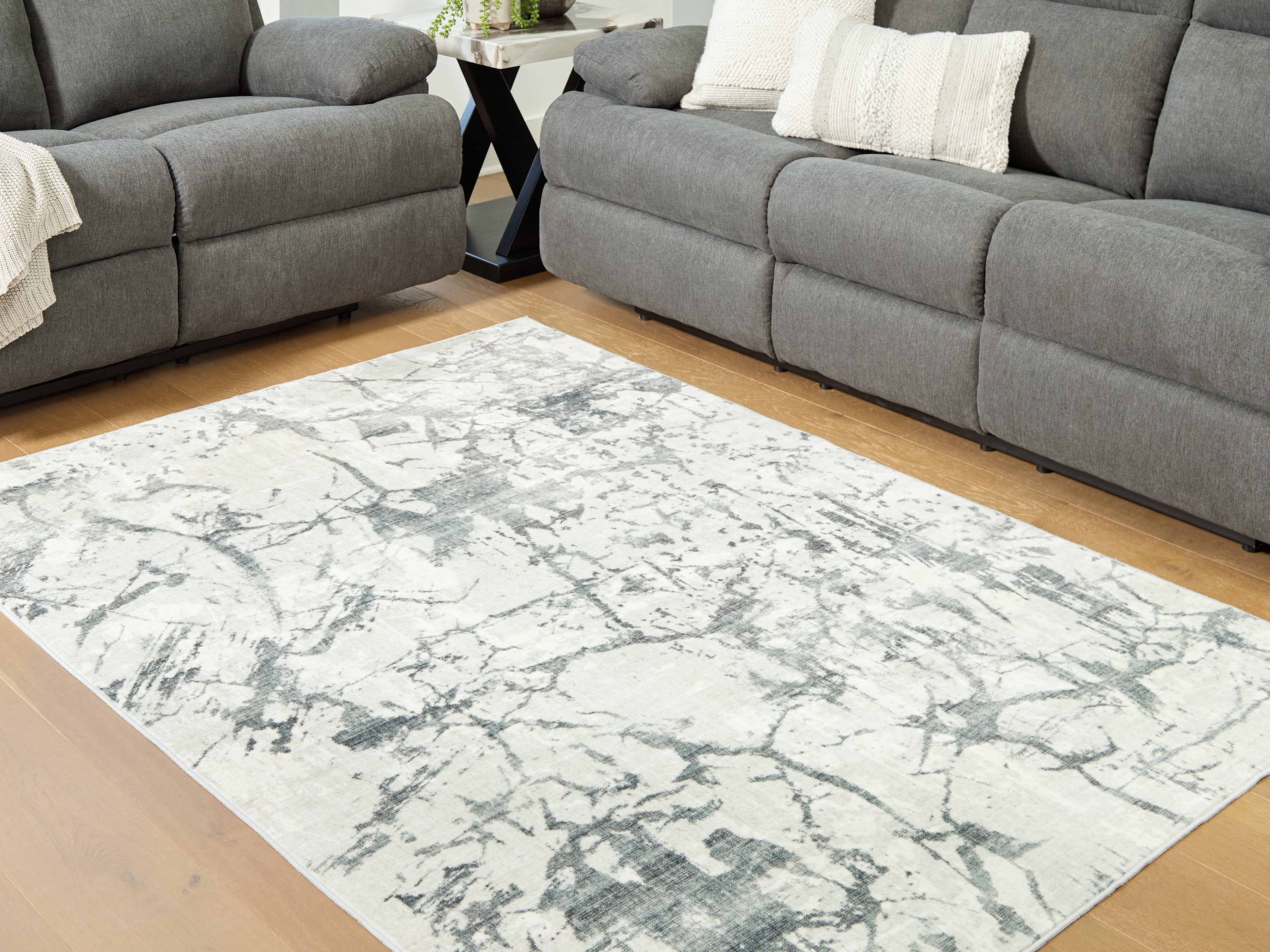 Luxury Living Gallery - Ashley Furniture - Tobinbury Rug - Washable 8' x 10' Area Rug / Gray - R407421