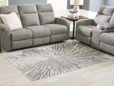 Luxury Living Gallery - Ashley Furniture - Verland Rug - Washable 7'6" x 9'6" Area Rug / Gray/White - R407431
