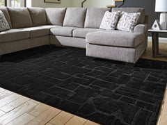 Luxury Living Gallery - Ashley Furniture - Gibbswell Rug - Washable 5' x 7' Area Rug / Black - R407462
