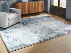 Luxury Living Gallery - Ashley Furniture - Arlenmont Rug - 5' x 7' Area Rug / Blue/White/Brown - R407482