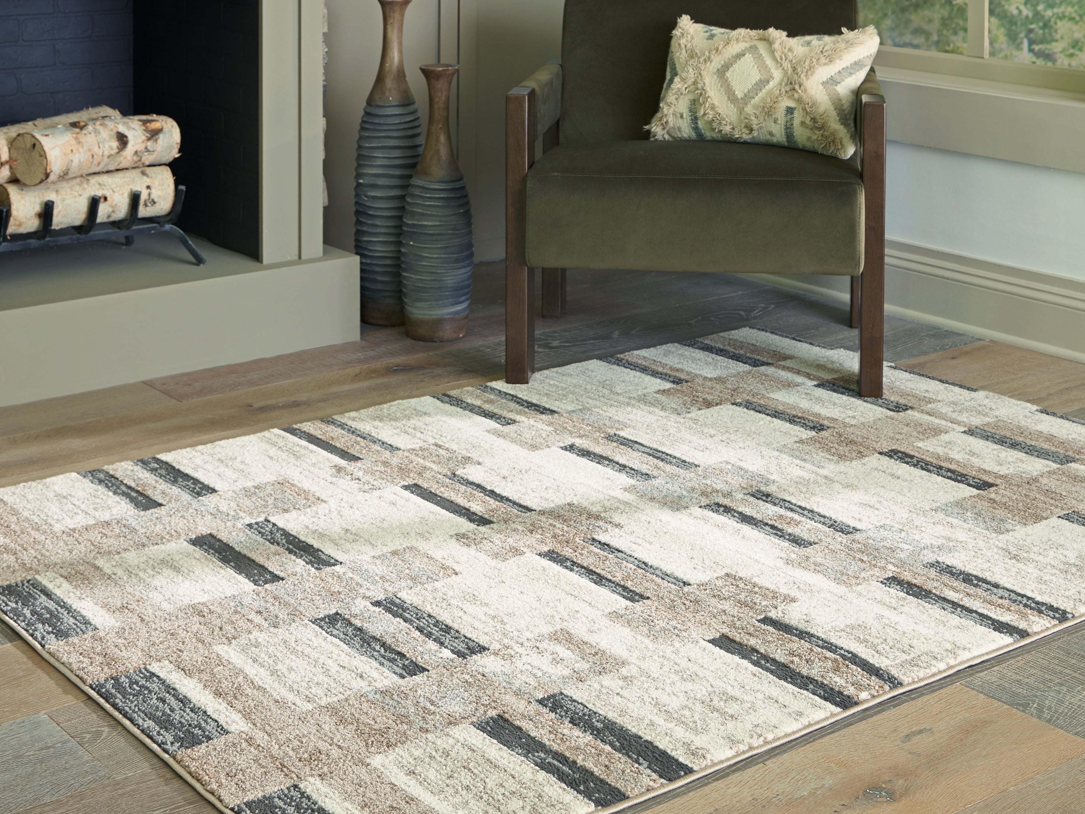 Luxury Living Gallery - Ashley Furniture - Alstone Rug - 5'3" x 7' Area Rug / Multi - R407732