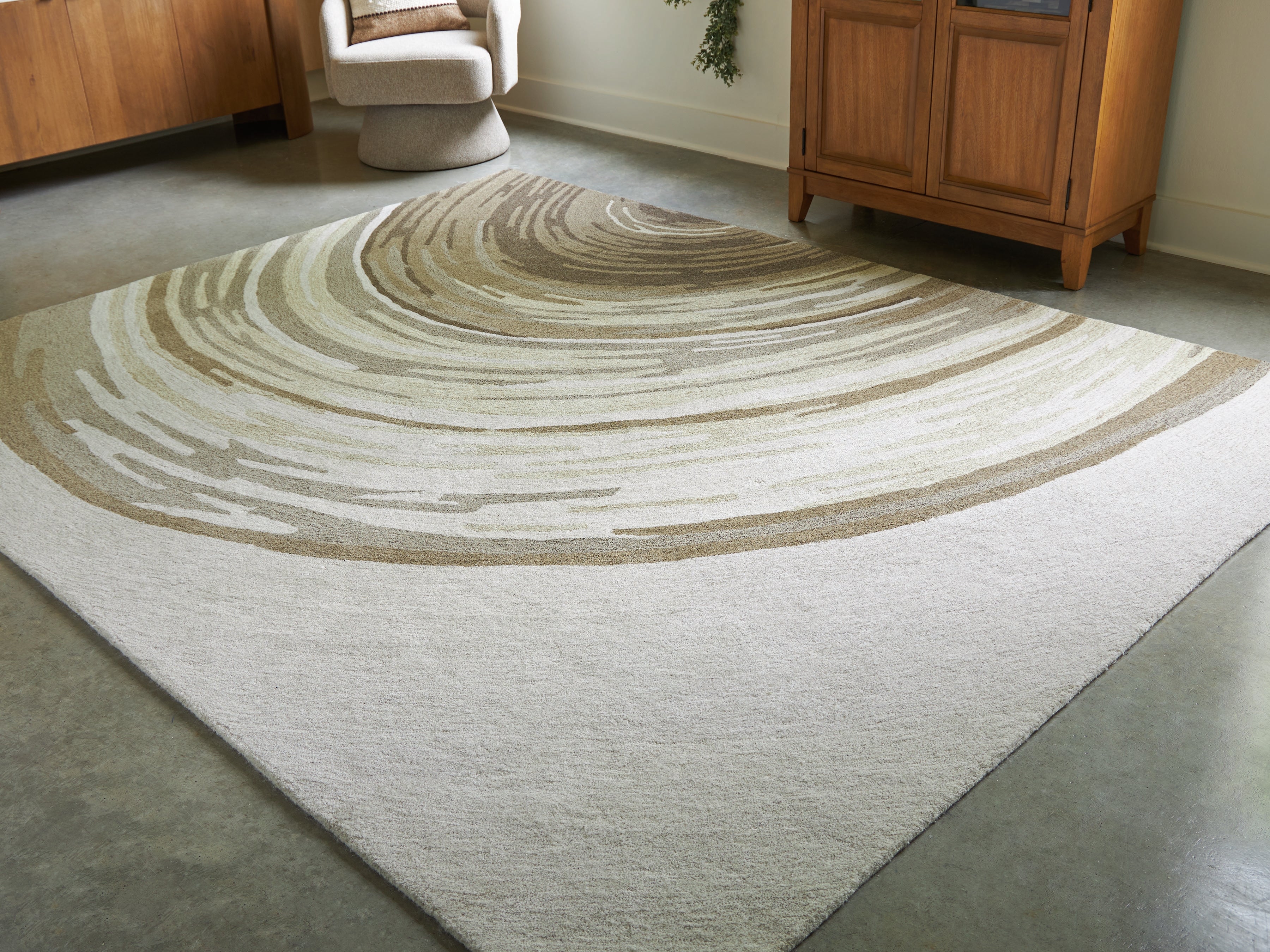 Luxury Living Gallery - Ashley Furniture - Rizwana Rug - 7'6" x 10' Area Rug / Ivory/Brown/Gray - R407761