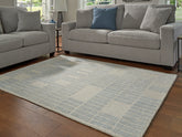 Luxury Living Gallery - Ashley Furniture - Dylanton Rug - 7'8" x 10' Area Rug / Ivory/Blue - R407811