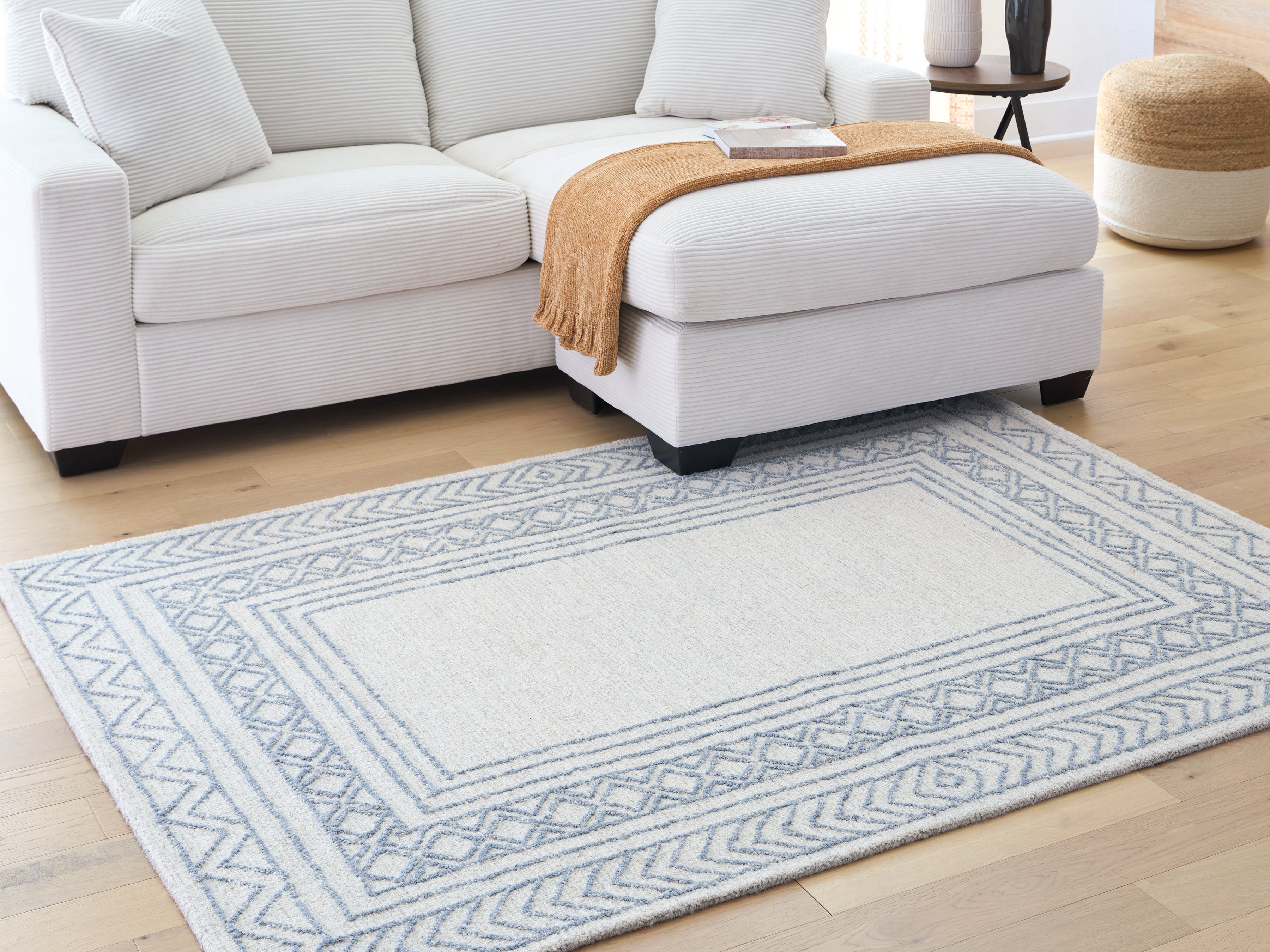 Luxury Living Gallery - Ashley Furniture - Azelhurst Rug - 5' x 7' Area Rug / Blue/Ivory/Gray - R407852