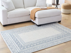 Luxury Living Gallery - Ashley Furniture - Azelhurst Rug - 5' x 7' Area Rug / Blue/Ivory/Gray - R407852