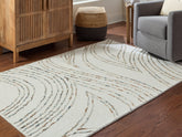 Luxury Living Gallery - Ashley Furniture - Deenbury Rug - 5' x 7' Area Rug / Ivory/Green/Brown - R407862