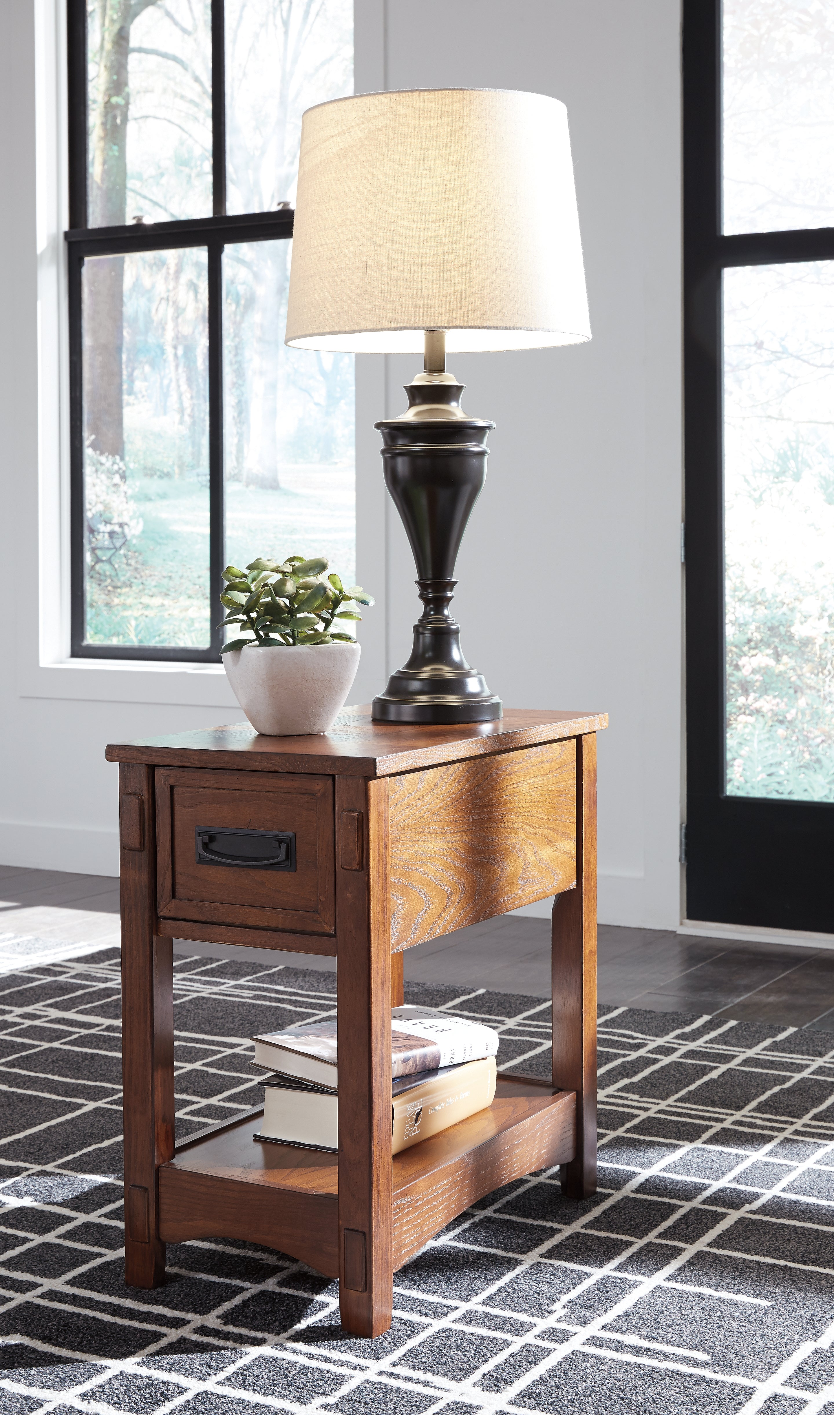 Luxury Living Gallery - Ashley Furniture - Breegin Chairside End Table - Chair Side End Table / Brown - T007-319