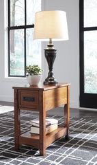 Luxury Living Gallery - Ashley Furniture - Breegin Chairside End Table - Chair Side End Table / Brown - T007-319