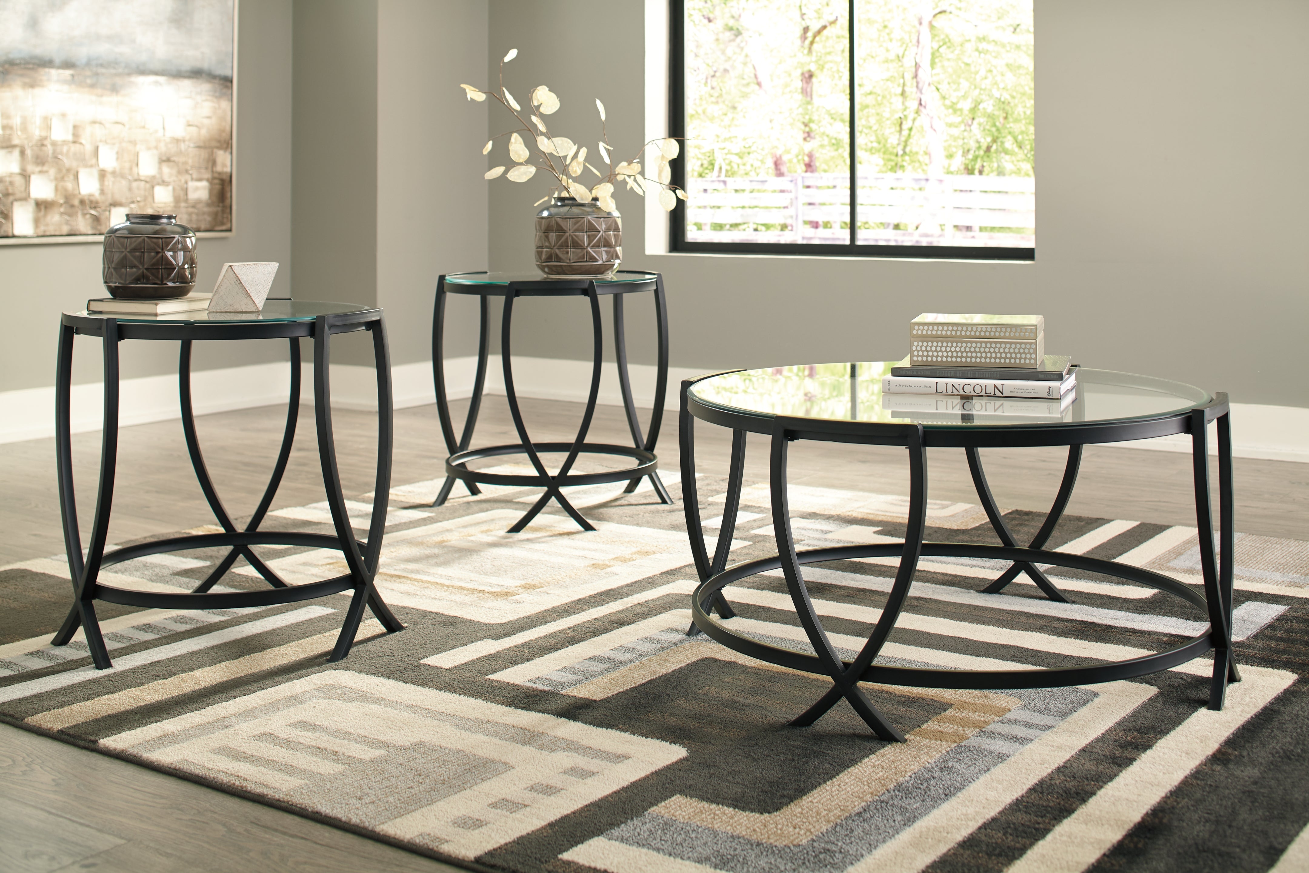 Luxury Living Gallery - Ashley Furniture - Tarrin Table (Set of 3) - Occasional Table Set (3/CN) / Black - T115-13