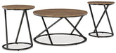 Luxury Living Gallery - Ashley Furniture - Cassbryn Table (Set of 3) - Occasional Table Set (3/CN) / Brown/Black - T152-13