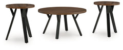 Luxury Living Gallery - Ashley Furniture - Elbrynn Table (Set of 3) - Occasional Table Set (3/CN) / Brown/Black - T153-13