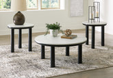 Luxury Living Gallery - Ashley Furniture - Xandrum Table (Set of 3) - Occasional Table Set (3/CN) / Black/White - T159-13