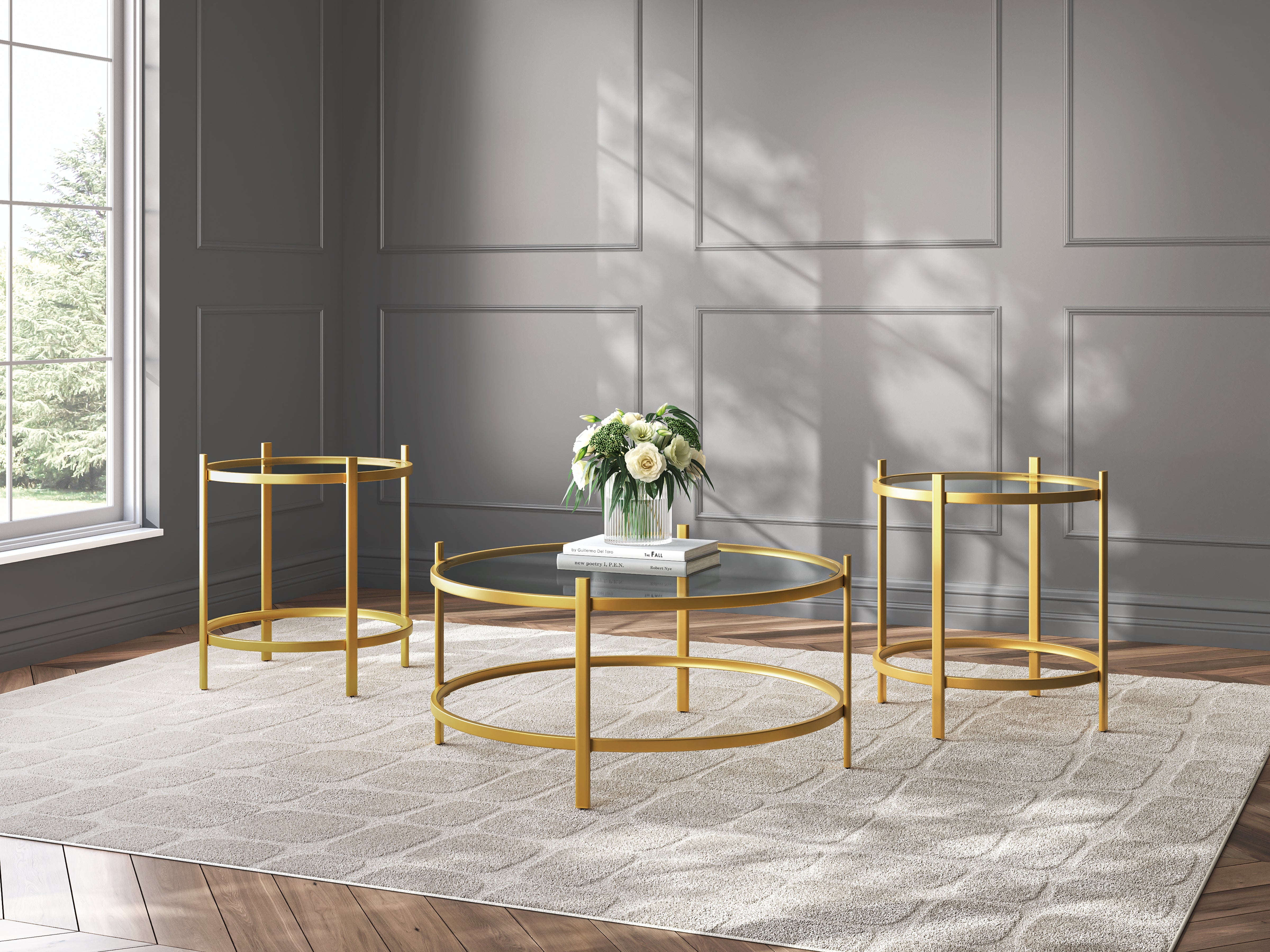 Luxury Living Gallery - Ashley Furniture - Pearlox Table (Set of 3) - Occasional Table Set (3/CN) / Gold - T173-13