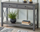 Luxury Living Gallery - Ashley Furniture - Freedan Sofa/Console Table - Console Sofa Table / Grayish Brown - T175-4