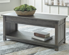 Luxury Living Gallery - Ashley Furniture - Freedan Lift-Top Coffee Table - Rect Lift Top Cocktail Table / Grayish Brown - T175-9