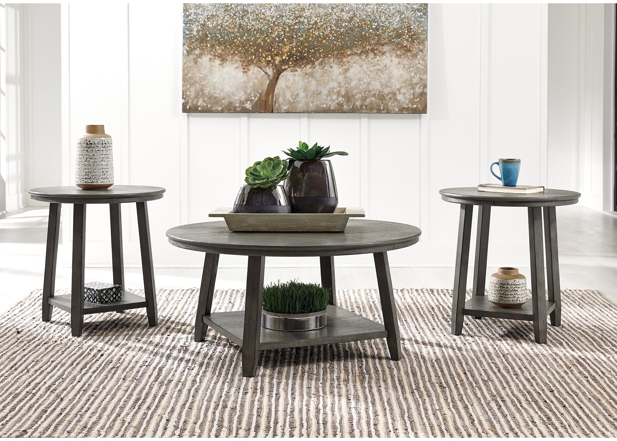 Luxury Living Gallery - Ashley Furniture - Caitbrook Table (Set of 3) - Occasional Table Set (3/CN) / Gray - T188-13