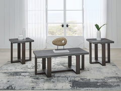 Luxury Living Gallery - Ashley Furniture - Dynnford Table (Set of 3) - Occasional Table Set (3/CN) / Gray/Brown - T216-13