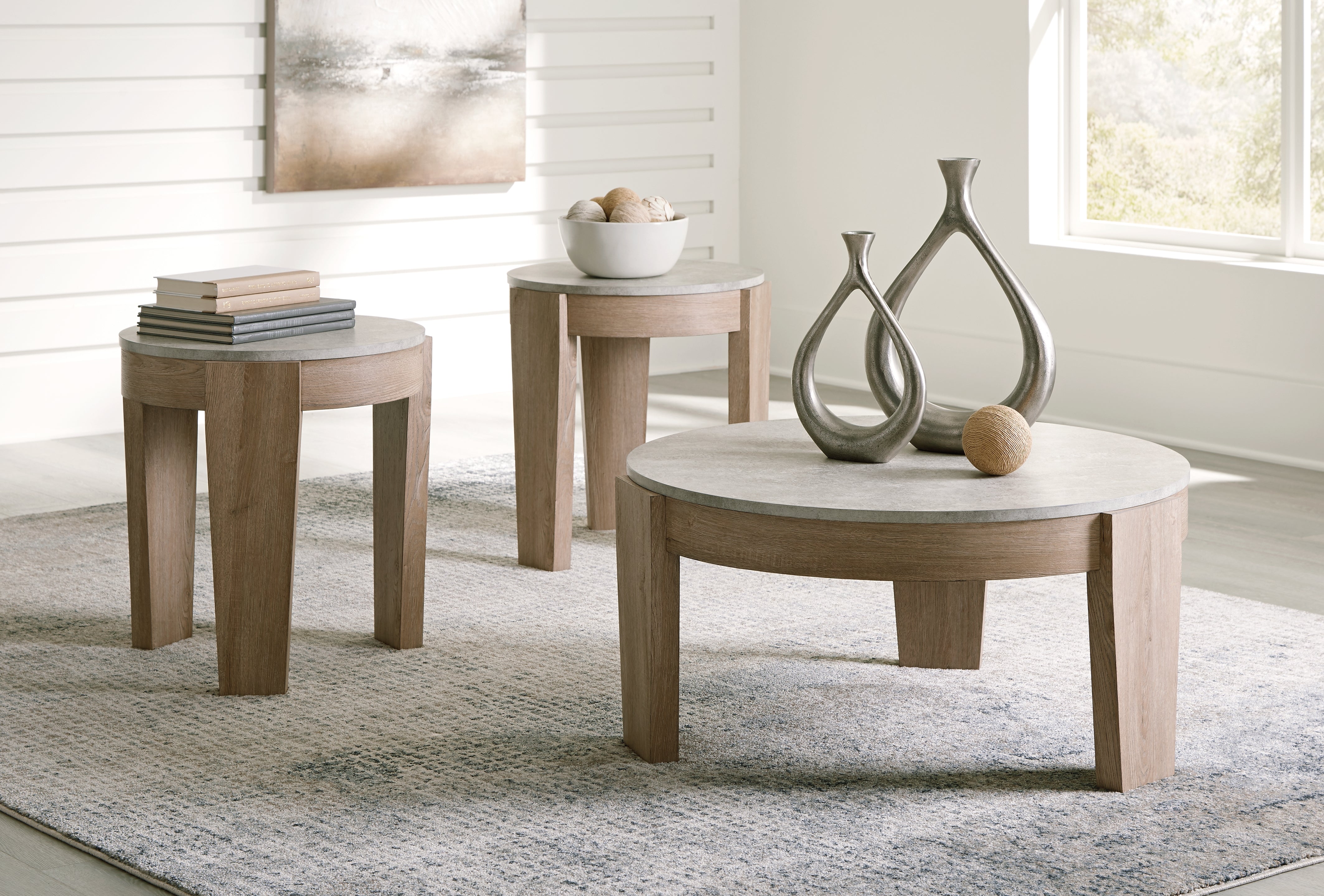 Luxury Living Gallery - Ashley Furniture - Guystone Table (Set of 3) - Occasional Table Set (3/CN) / Light Brown - T237-13