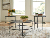 Luxury Living Gallery - Ashley Furniture - Kellyco Table (Set of 3) - Occasional Table Set (3/CN) / Gunmetal - T246-13