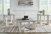 Luxury Living Gallery - Ashley Furniture - Garnilly Table (Set of 3) - Occasional Table Set (3/CN) / Whitewash - T247-13