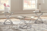 Luxury Living Gallery - Ashley Furniture - Hollynyx Table (Set of 3) - Occasional Table Set (3/CN) / Chrome Finish - T270-13