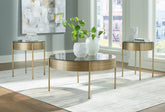 Luxury Living Gallery - Ashley Furniture - Jettaya Table (Set of 3) - Occasional Table Set (3/CN) / Brushed Brass - T285-13