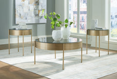 Luxury Living Gallery - Ashley Furniture - Jettaya Table (Set of 3) - Occasional Table Set (3/CN) / Brushed Brass - T285-13