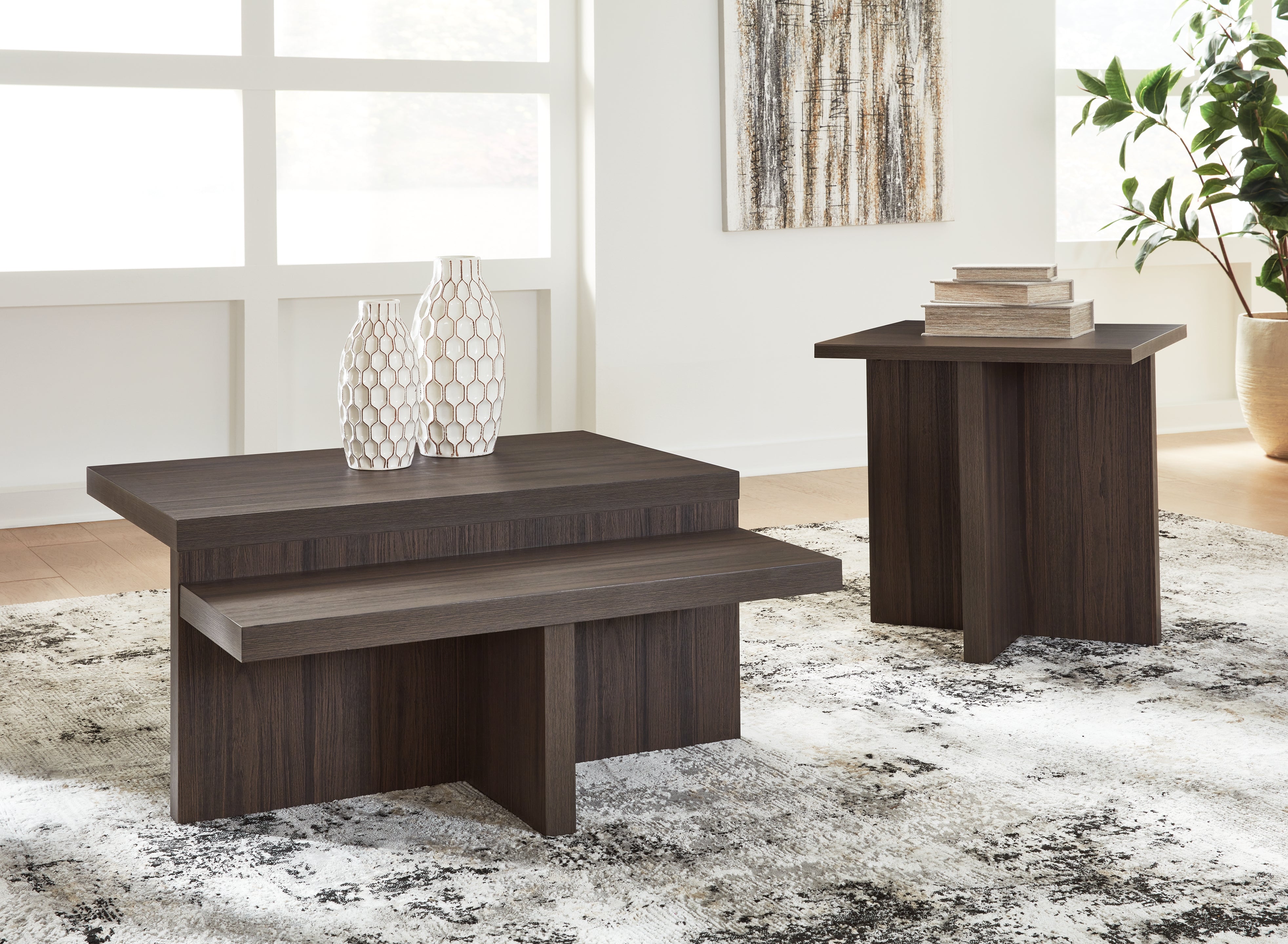 Luxury Living Gallery - Ashley Furniture - Zendex Table (Set of 2) - Occasional Table Set (Set of 2) / Brown - T304-12