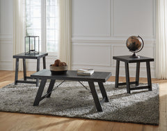 Luxury Living Gallery - Ashley Furniture - Noorbrook Table (Set of 3) - Occasional Table Set (3/CN) / Black/Pewter - T351-13