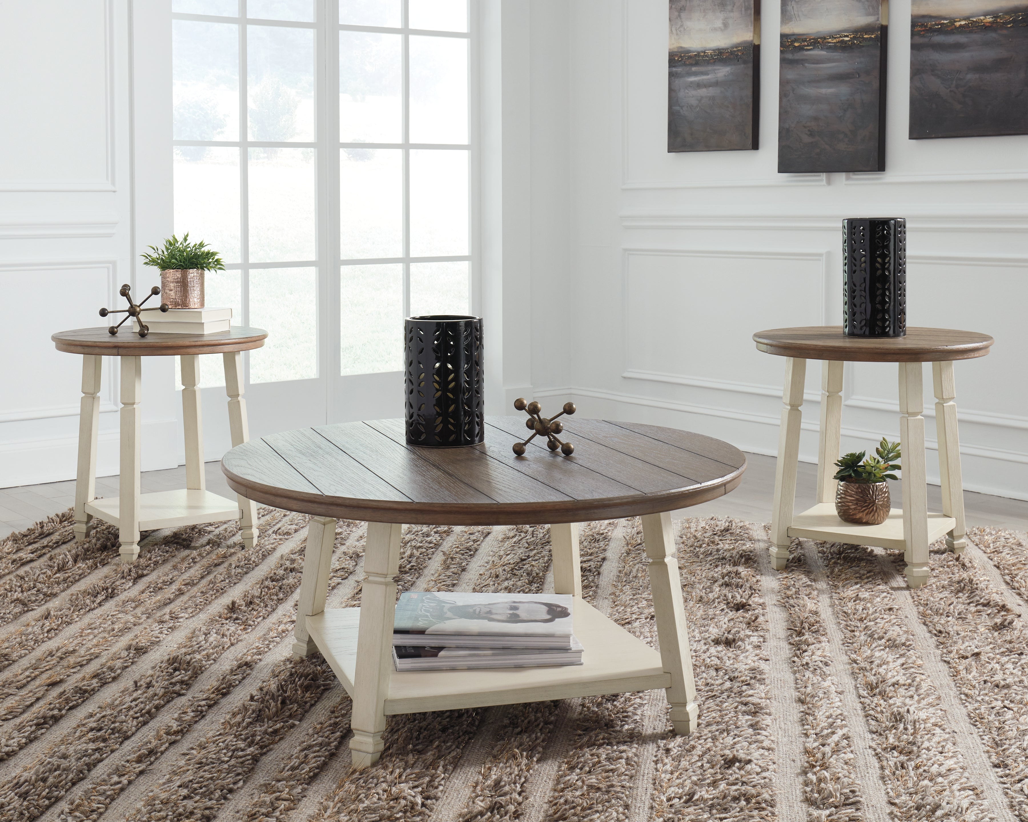 Luxury Living Gallery - Ashley Furniture - Bolanbrook Table (Set of 3) - Occasional Table Set (3/CN) / Two-tone - T377-13