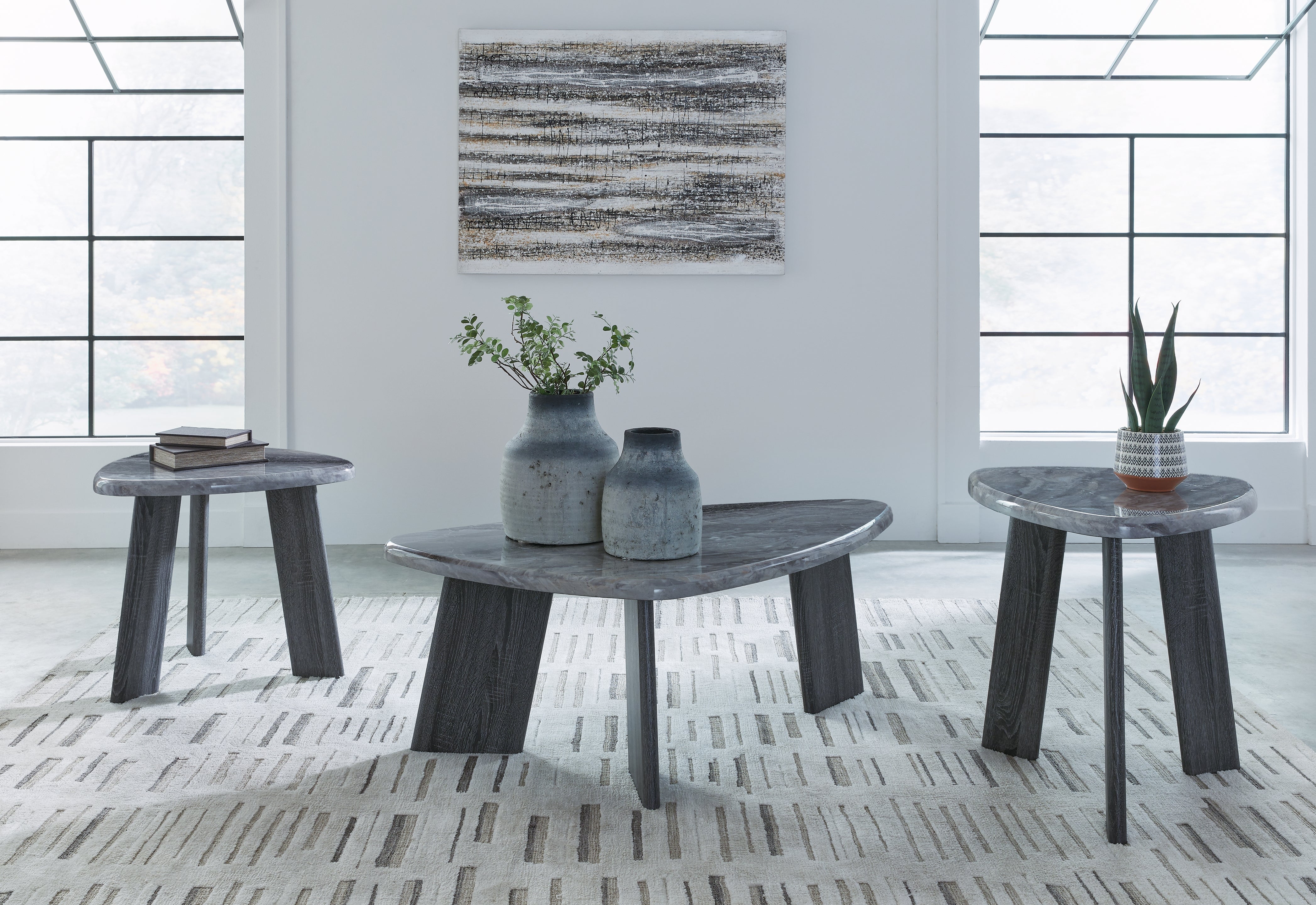 Luxury Living Gallery - Ashley Furniture - Bluebond Table (Set of 3) - Occasional Table Set (3/CN) / Gray - T390-13