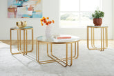 Luxury Living Gallery - Ashley Furniture - Milloton Table (Set of 3) - Occasional Table Set (3/CN) / Gold - T398-13