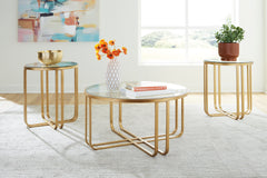 Luxury Living Gallery - Ashley Furniture - Milloton Table (Set of 3) - Occasional Table Set (3/CN) / Gold - T398-13