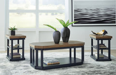 Luxury Living Gallery - Ashley Furniture - Landocken Table (Set of 3) - Occasional Table Set (3/CN) / Brown/Blue - T402-13