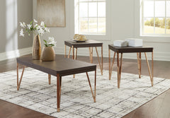 Luxury Living Gallery - Ashley Furniture - Bandyn Table (Set of 3) - Occasional Table Set (3/CN) / Brown/Champagne - T404-13
