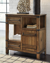 Luxury Living Gallery - Ashley Furniture - Roybeck Accent Cabinet - Accent Cabinet / Light Brown/Bronze - T411-40
