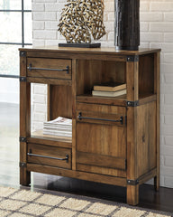 Luxury Living Gallery - Ashley Furniture - Roybeck Accent Cabinet - Accent Cabinet / Light Brown/Bronze - T411-40