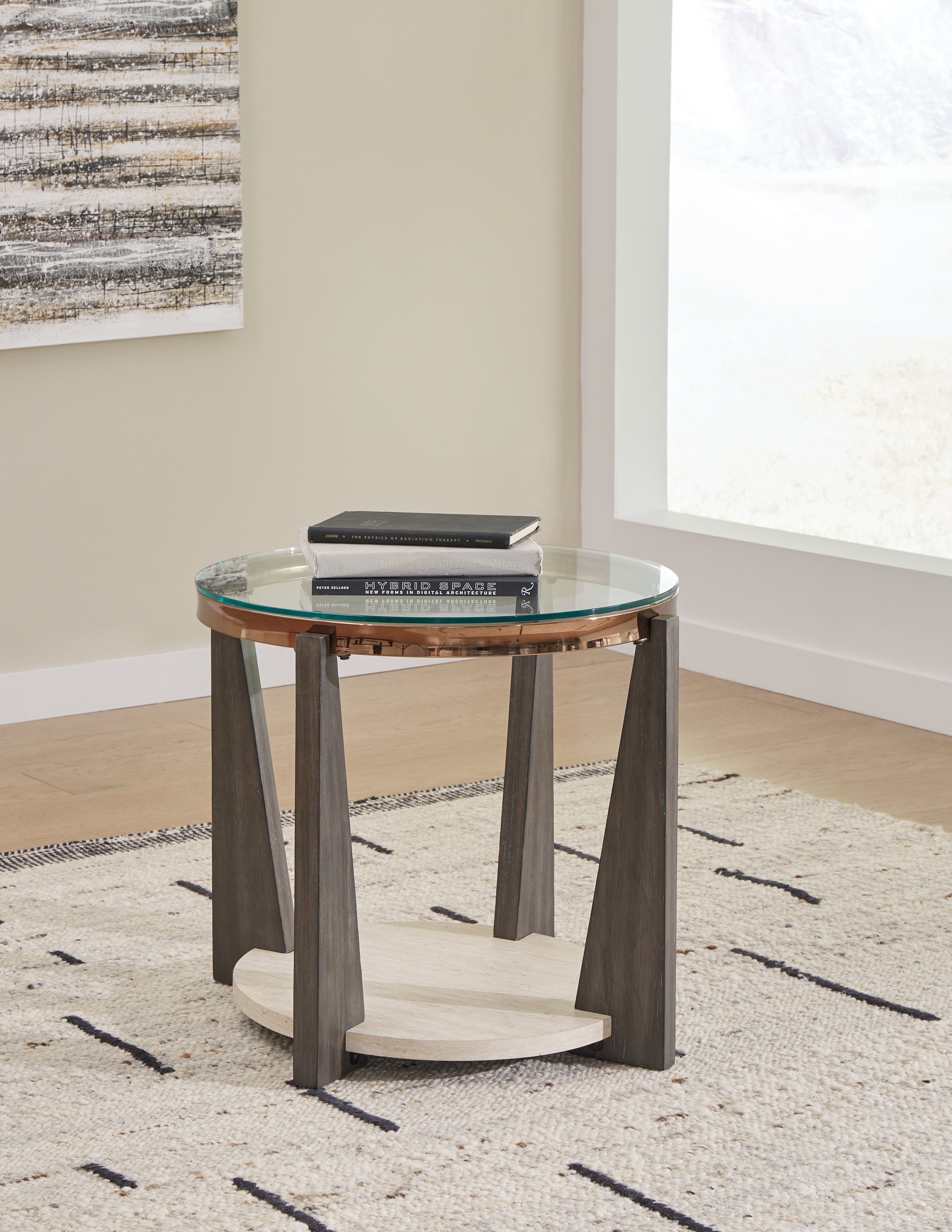 Luxury Living Gallery - Ashley Furniture - Frazwa End Table - Round End Table / Multi - T432-6
