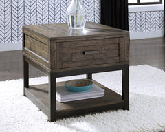 Luxury Living Gallery - Ashley Furniture - Johurst End Table - Rectangular End Table / Grayish Brown - T444-3