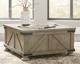 Luxury Living Gallery - Ashley Furniture - Aldwin Coffee Table With Storage - Cocktail Table with Storage / Gray - T457-20