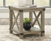 Luxury Living Gallery - Ashley Furniture - Aldwin End Table - Rectangular End Table / Gray - T457-3